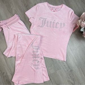 NWT Juicy Couture Blush Velour Loungewear Set